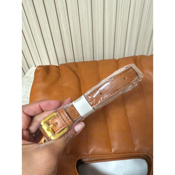 NWT Fawn Design The Quilted Handbag with Strap in Brown Matte - Picture 9 of 11